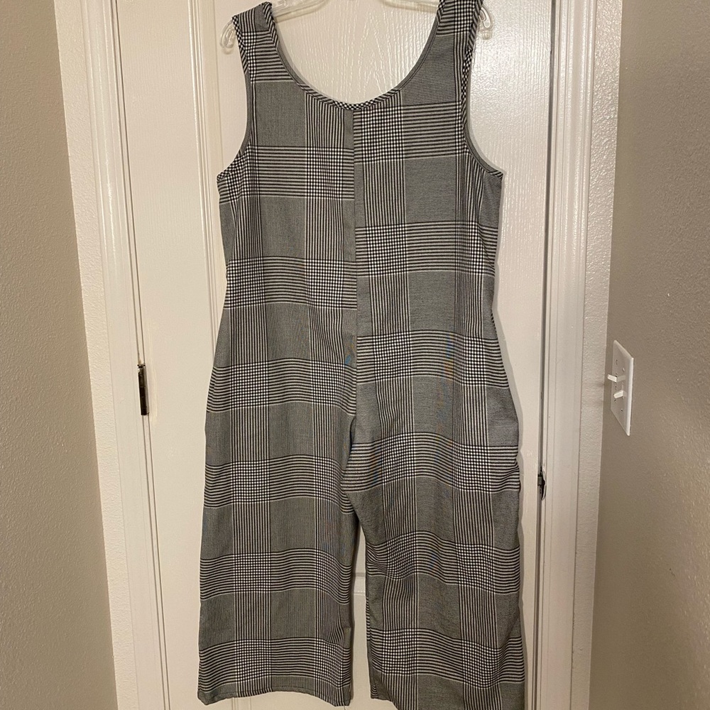 Womens Altar Houseline Houndstooth Jumpsuit Sz XL